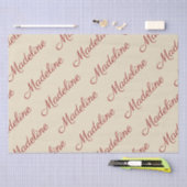 Elegantes Skript Roter Name Tan Seidenpapier (Handwerk)