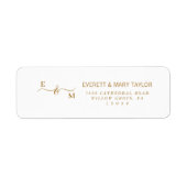 Elegantes Skript-Rücksendezeichen für Monogramm (Vorne)