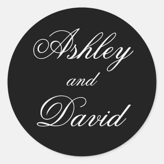 Elegantes Skript Runder Aufkleber (Vorderseite)