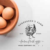 Elegantes Skript Rustikale Eierkarton Permastempel