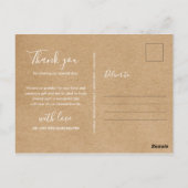 Elegantes Skript Rustikale Hochzeits-Dankeskarten Postkarte (Rückseite)