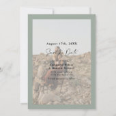 Elegantes Skript sage grün 2 Fotos Save the Date (Rückseite)