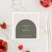 Elegantes Skript Sage Grün Boho Bogen Rustikale Ho Serviette (Beispiel)