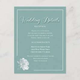 Elegantes Skript Salbei Grün Florales Hochzeit Begleitkarte