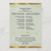 Elegantes Skript - Salbei Pearl/Goldene Hochzeit Programm (Rückseite)