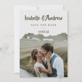 Elegantes Skript Salbeigrün Save-the-Date Save The Date (Vorderseite)