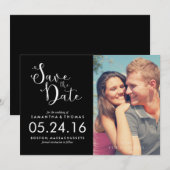 Elegantes Skript Save the Date (Vorne/Hinten)