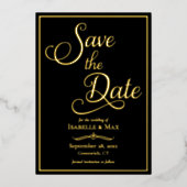 Elegantes Skript Save the Date Folieneinladung (Vorderseite)
