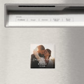 Elegantes Skript-Save the Date-Foto Magnet (In Situ (Geschirrspüler))