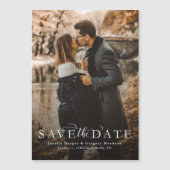 Elegantes Skript Save the Date Magnetkarte Foto (Vorderseite)