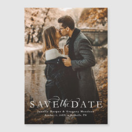 Elegantes Skript Save the Date Magnetkarte Foto