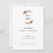 Elegantes Skript Save the Date mit Pastel-Rose (Vorderseite)
