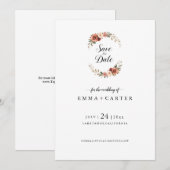 Elegantes Skript Save-the-Date mit Pastellrose Save The Date (Vorne/Hinten)