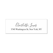 Elegantes Skript Schlichte Schwarz-Weiß-Kalligrafi Permastempel (Design)