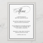 Elegantes Skript-Schnörkel-Hochzeitmenü Menükarte (Vorderseite)