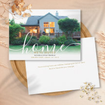 Elegantes Skript Schrift Neues Zuhause Foto Ankünd