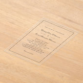 Elegantes Skript Schwarz-weiß Formal Classic Hochz Acryleinladungen (Ablage )