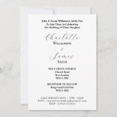 Elegantes Skript Schwarz-Weiß-Foto Hochzeit Einladung (Vorderseite)