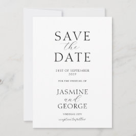 Elegantes Skript Schwarz & Weiß Save The Date