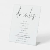 Elegantes Skript Schwarz-weiße Hochzeitgetränke Ba Sockelschild (Vorderseite)