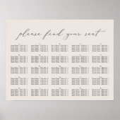 Elegantes Skript, Seating Chart Poster (Vorne)