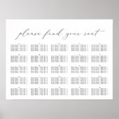 Elegantes Skript, Seating Chart Poster (Vorne)