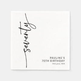 Elegantes Skript Siebzigster 70. Geburtstag Serviette