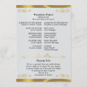 Elegantes Skript - Silber Pearl/Goldene Hochzeit Programm (Rückseite)