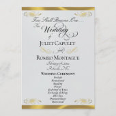 Elegantes Skript - Silber Pearl/Goldene Hochzeit Programm (Vorderseite)