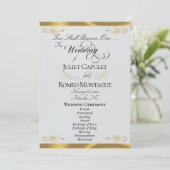 Elegantes Skript - Silber Perle/Goldene Hochzeit Programm (Stehend Vorderseite)
