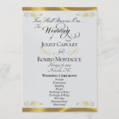 Elegantes Skript - Silber Perle/Goldene Hochzeit Programm (Vorderseite)