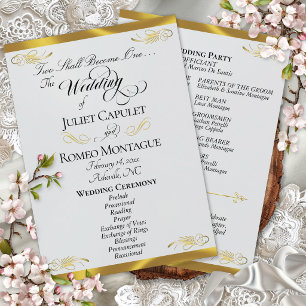 Elegantes Skript - Silber Perle/Goldene Hochzeit Programm