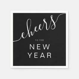 Elegantes Skript Silvester Serviette