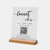 Elegantes Skript Social Media Einzel-QR-Code Acrylschild (Winkel)