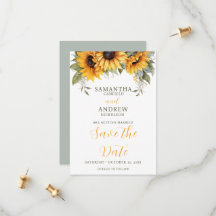 Elegantes Skript Sonnenblumenhochzeit speichern Si