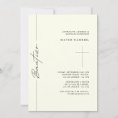 Elegantes Skript Spanische Taufe Ivory Bautizo Einladung (Vorderseite)
