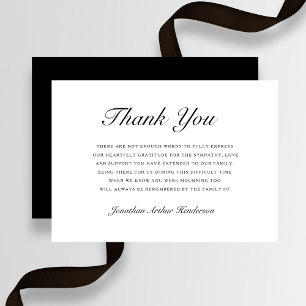 Elegantes Skript Sympathie Beerdigung Dankeskarte