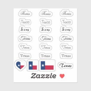Elegantes Skript Texas & Texas Flag USA /name Set Aufkleber