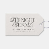 Elegantes Skript The Night Before Probe Dinner Geschenkanhänger (Vorderseite (Horizontal))