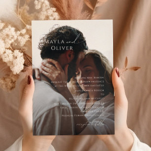 Elegantes Skript   Traditionelle Hochzeit mit schw Einladung