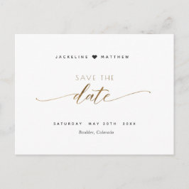 Elegantes Skript und einfach, Hochzeit speichern d Postkarte