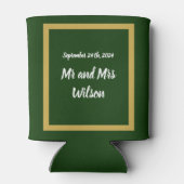 Elegantes Skript und Goldrahmen auf Grün Dosenkühler (Rückseite)