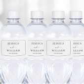 Elegantes Skript und Minimalistische Hochzeit Wasserflaschenetikett