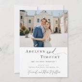 Elegantes Skript und modernes Foto Save The Date (Rückseite)
