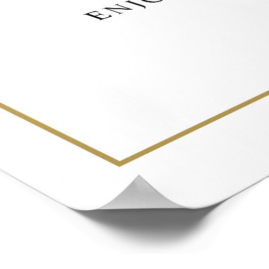 Elegantes Skript Unplugged Zeremony Sign Wedding Poster (Ecke)