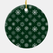 Elegantes Skript Unser erster Weihnachtsjäger Grün Keramik Ornament (Hinten)