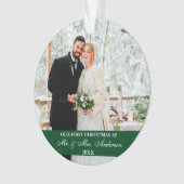 Elegantes Skript Unser erstes Weihnachtsgrün Ornament (Vorderseite)