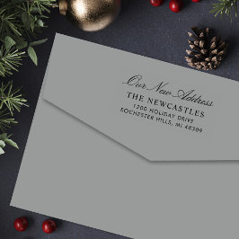 Elegantes Skript Unsere neue Address-Rücksendeadre Permastempel