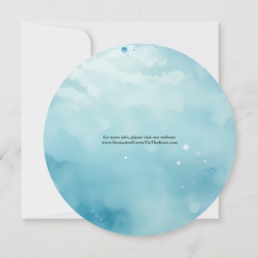 Elegantes Skript unter der Wasserfarbenhochzeit Einladung (Rückseite)