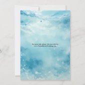 Elegantes Skript Untermeer Wasserfarbe Save the Da Date (Rückseite)